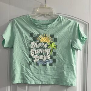Bixby Normad mint Green Kids Shirt with Sunny Days Print    Girls Size - M (8-10